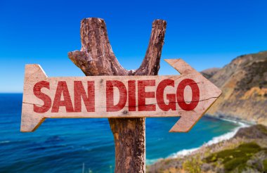 San Diego ahşap işareti