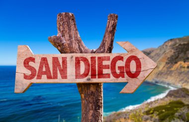 San Diego wooden sign clipart