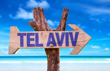 Tel Aviv wooden sign