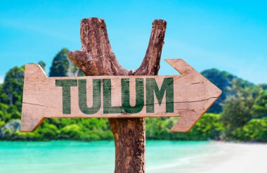 Tulum wooden sign clipart