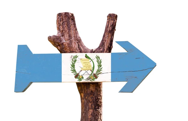 Bandera de Guatemala signo de madera — Foto de Stock