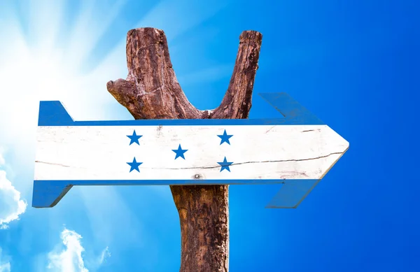 Vlag van Honduras houten teken — Stockfoto