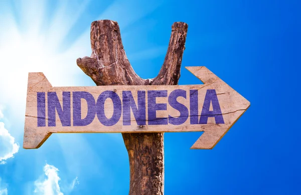 Indonesia wooden sign — Stock Photo, Image