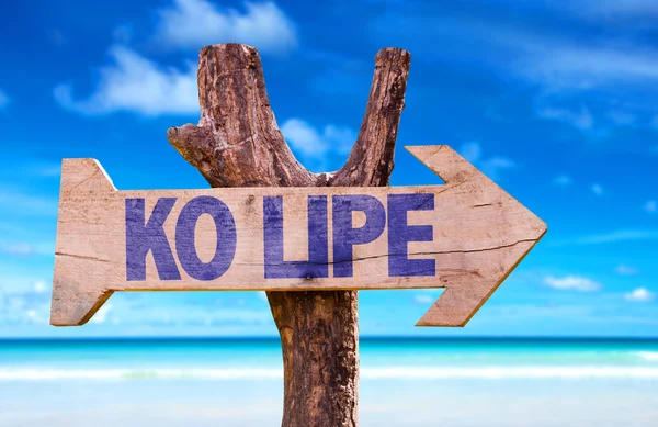 Ko Lipe wooden sign — Stock Photo, Image