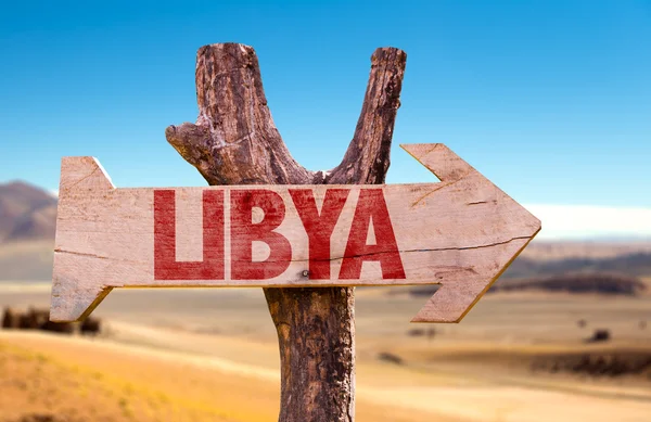 Libye signe en bois — Photo