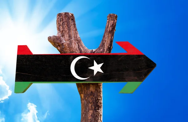 Libya Flag wooden sign — Stock Photo, Image
