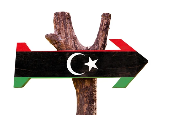 Libya Flag wooden sign — Stock Photo, Image