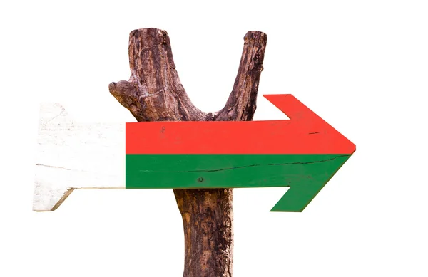 Madagascar Flag wooden sign — Stock Photo, Image