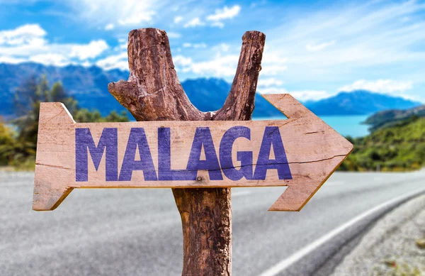Malaga houten teken — Stockfoto