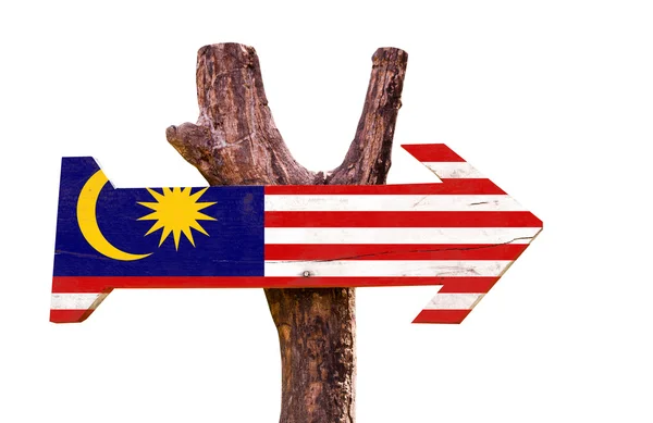 Malesia Bandiera segno di legno — Foto Stock