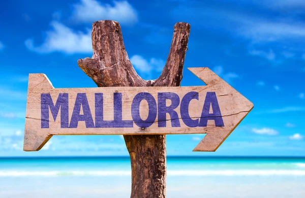 Mallorca houten teken — Stockfoto