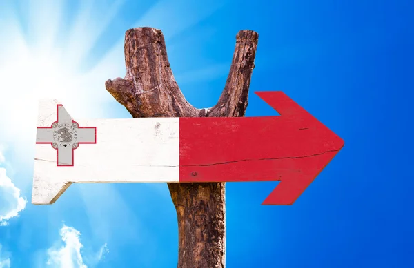 Прапор Мальти дерев'яні знак — стокове фото