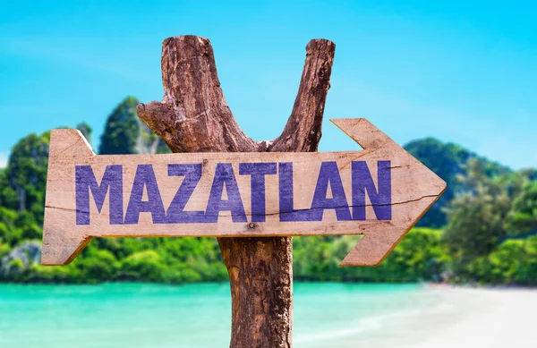 Mazatlan ahşap işareti — Stok fotoğraf