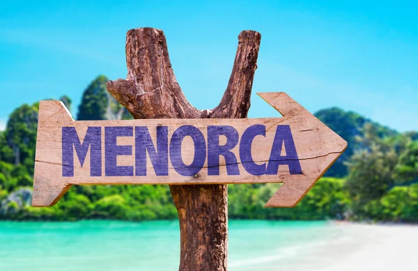 Ξύλινη ταμπέλα Menorca — Φωτογραφία Αρχείου