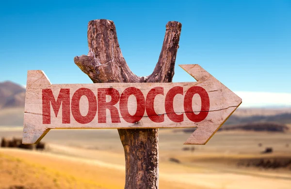 Morocco wooden sign — Stock Photo, Image