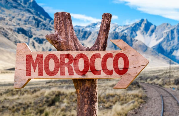 Morocco wooden sign — Stock Photo, Image