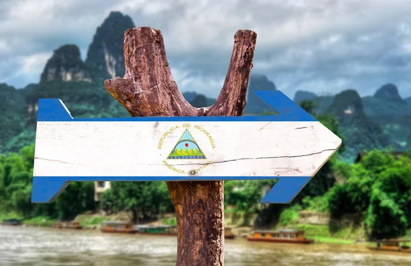 Vlag van Nicaragua teken — Stockfoto