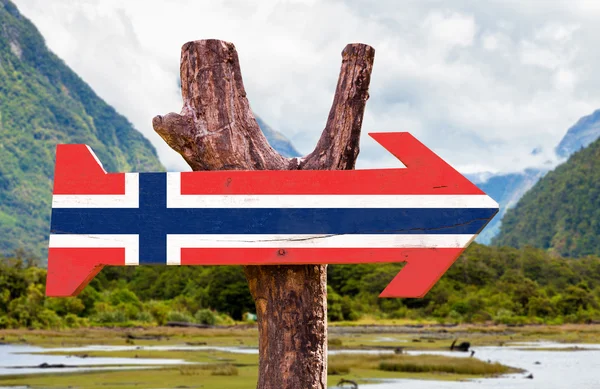 Σημάδι σημαία Νορβηγίας — Φωτογραφία Αρχείου