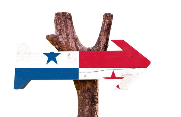Bandera de Panamá signo de madera — Foto de Stock