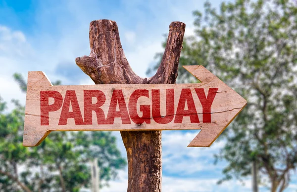 Signo de madera Paraguay — Foto de Stock