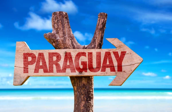 Signo de madera Paraguay — Foto de Stock