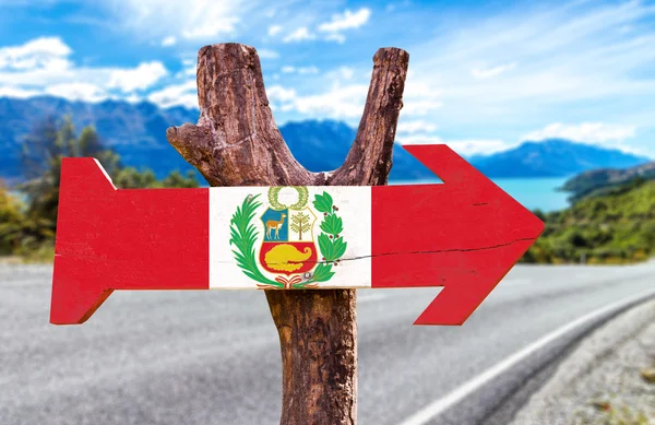 Bandera Perú letrero de madera —  Fotos de Stock