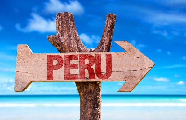 Peru träskylt — Stockfoto