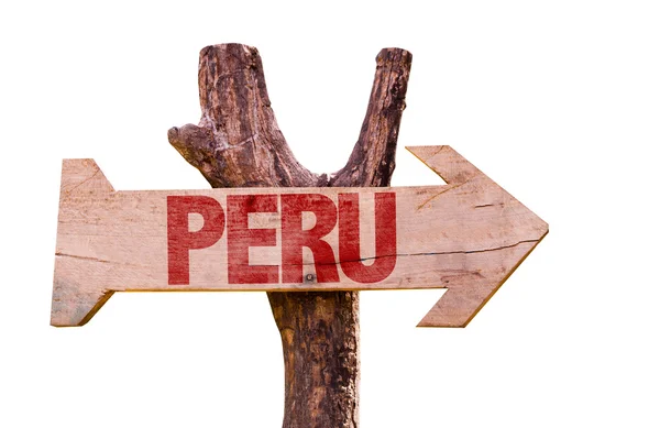 Peru houten teken — Stockfoto