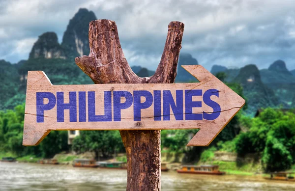 Signo de madera Filipinas —  Fotos de Stock