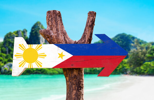 Деревянный знак флага Филиппин
