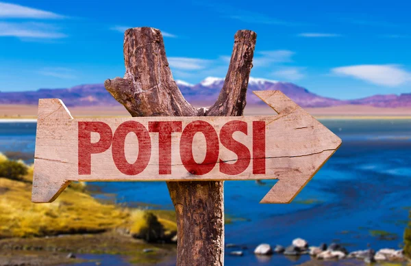Potosi wooden sign — Stockfoto