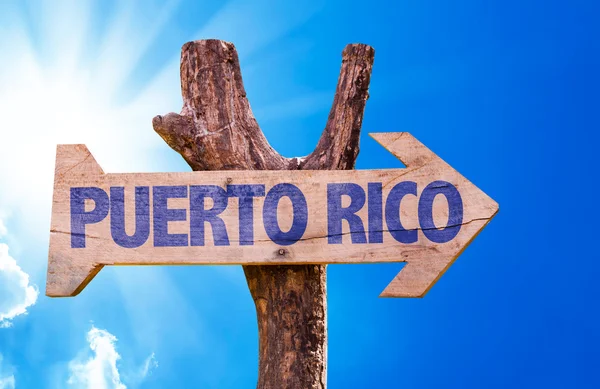 Porto Rico segno di legno — Foto Stock