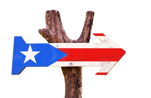 Puerto Rico Flag wooden sign — Stock fotografie