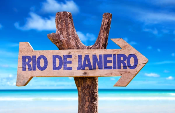 Rio de Janeiro wooden sign — Stock Photo, Image