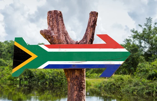 Vlag van Zuid-Afrika houten teken — Stockfoto