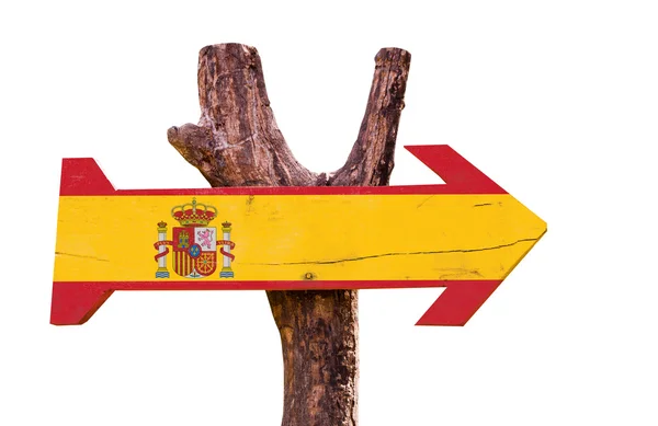 Spanien flagga träskylt — Stockfoto