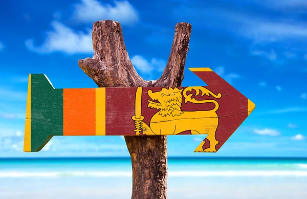 Sri Lanka Flag wooden sign — Φωτογραφία Αρχείου