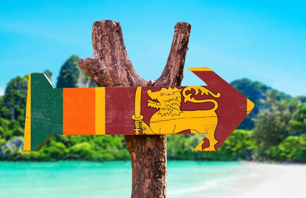 Sri Lanka Flag wooden sign — Stock Photo, Image