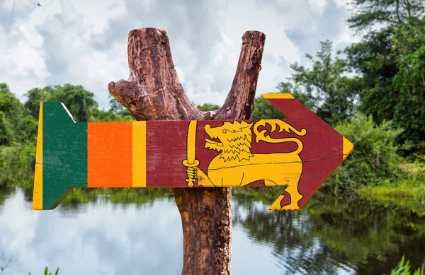 Sri Lanka Flag wooden sign — Stock Photo, Image