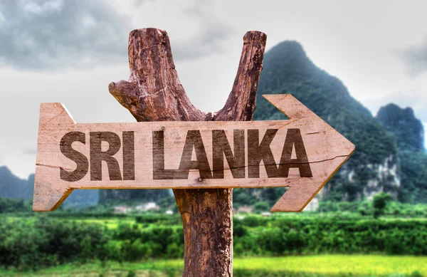 Sri Lanka panneau en bois — Photo