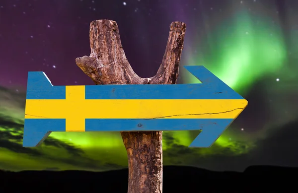 Sweden wooden sign — Stock Photo, Image