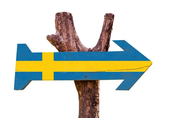 Zweden houten teken — Stockfoto