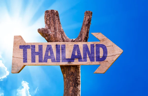 Thailandia segno di legno — Foto Stock