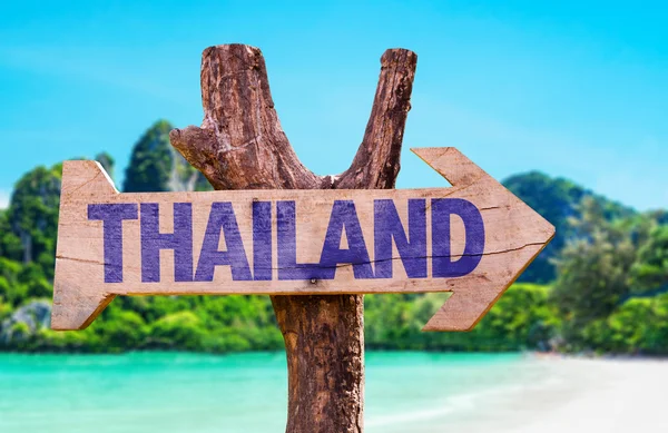 Thaïlande panneau en bois — Photo