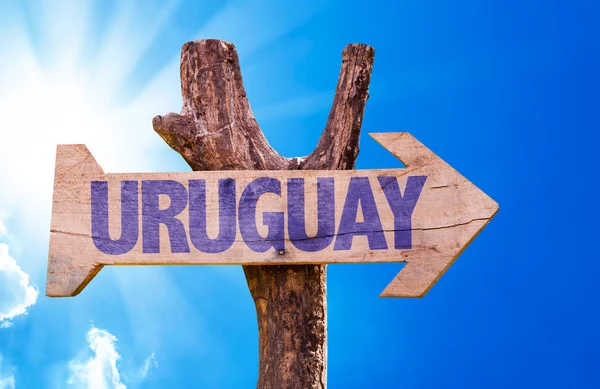 Ουρουγουάη ξύλινη πινακίδα — Φωτογραφία Αρχείου