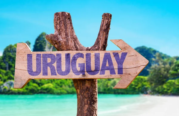 Uruguay segno di legno — Foto Stock