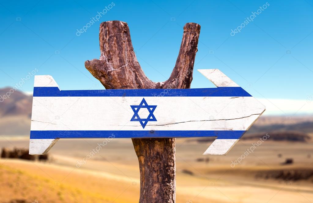 Israel Flag wooden sign
