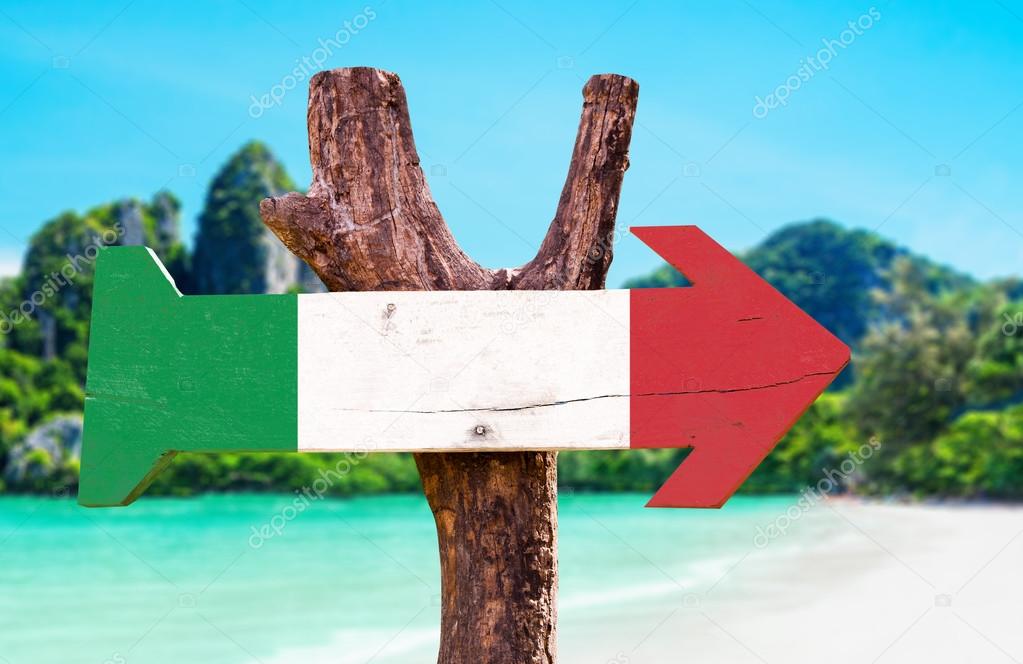 Italy flag wooden sign