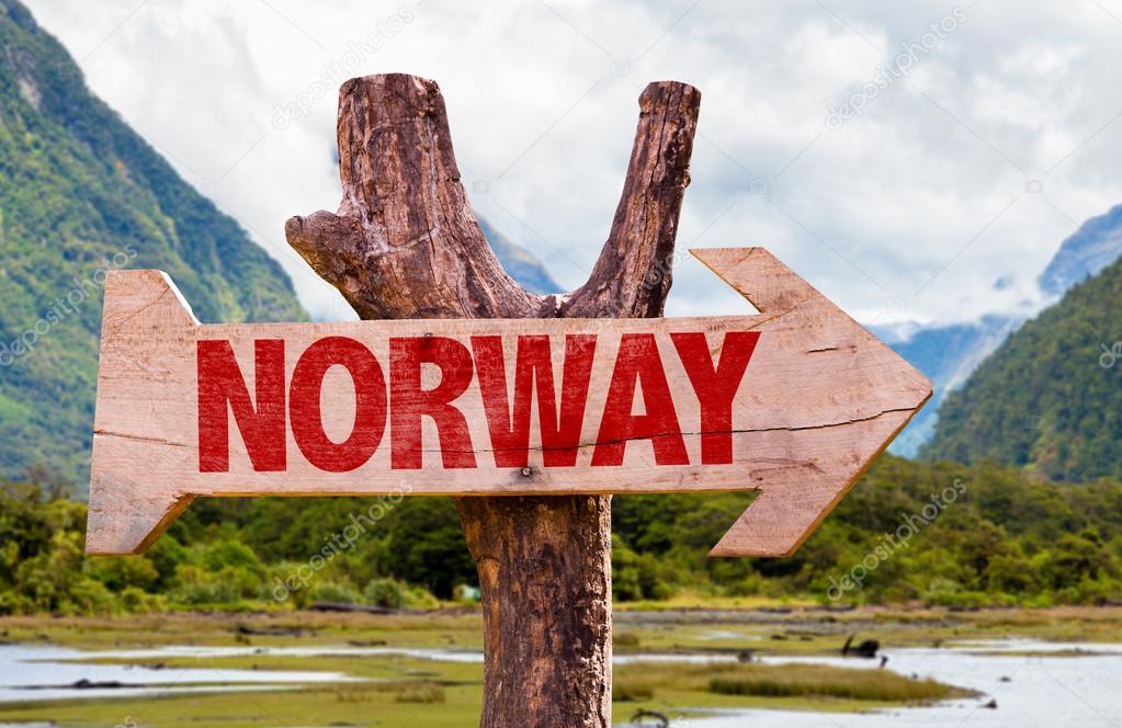 Norway wooden sign
