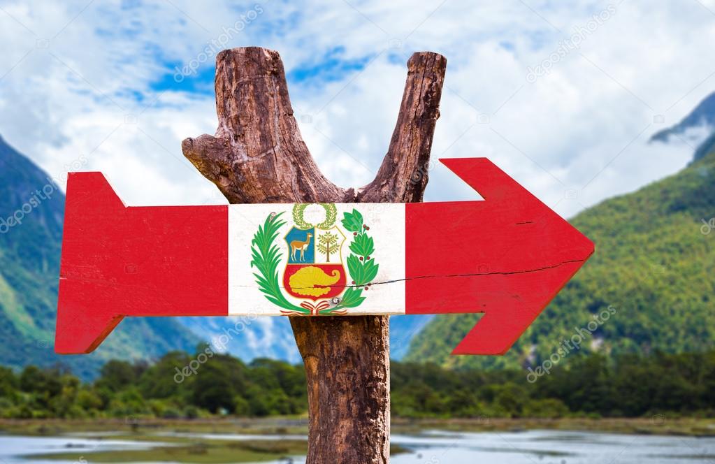 Peru Flag wooden sign